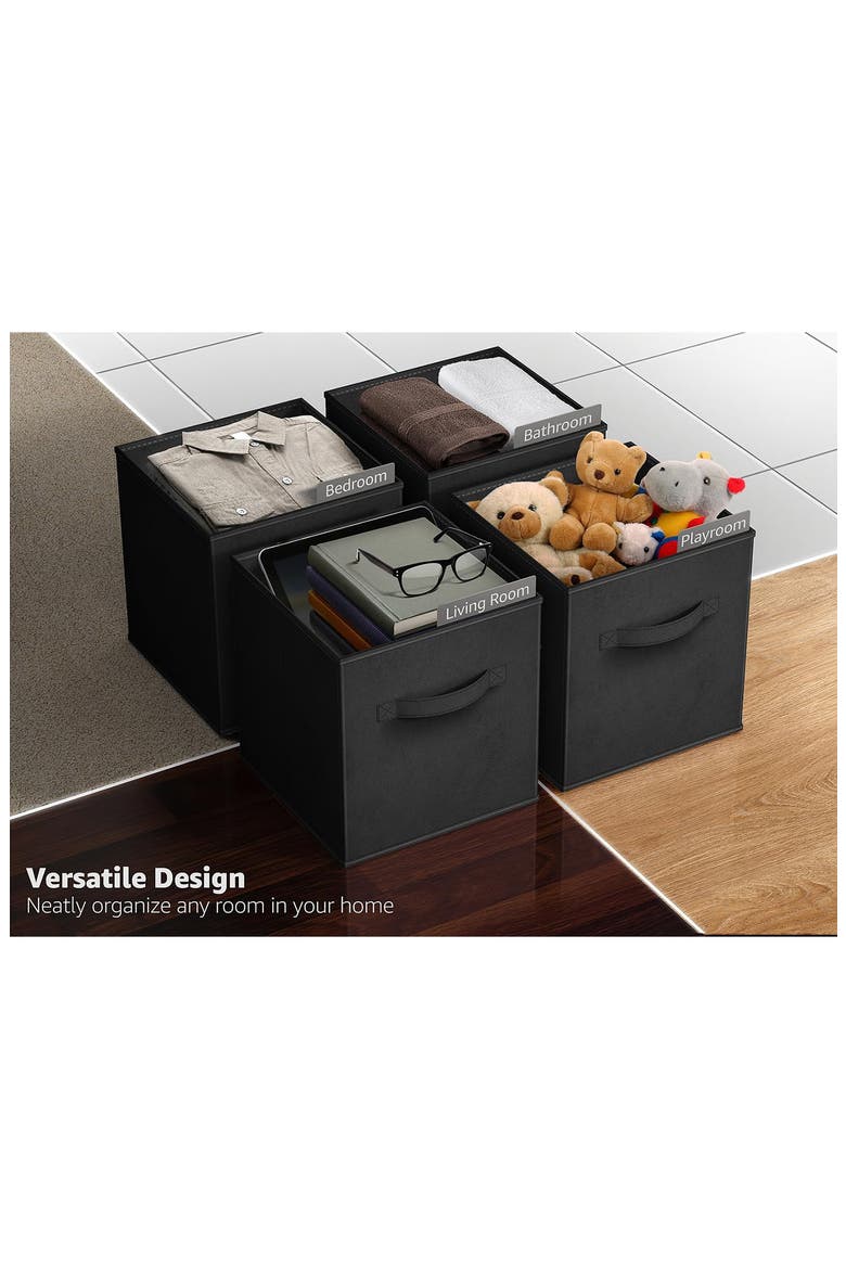 Collapsible Storage Cube, Alternate, color, BLACK