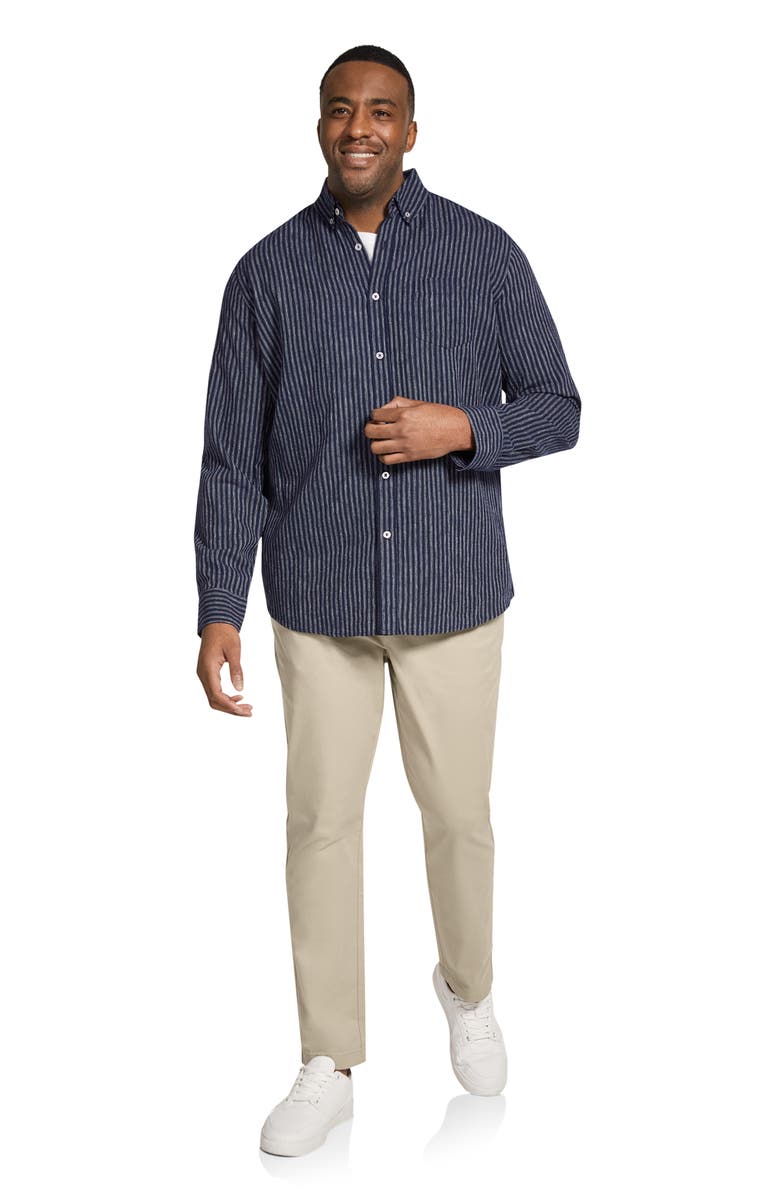 Johnny Bigg Regular Fit Capri Stripe Linen & Cotton Button-Up Shirt, Alternate, color,