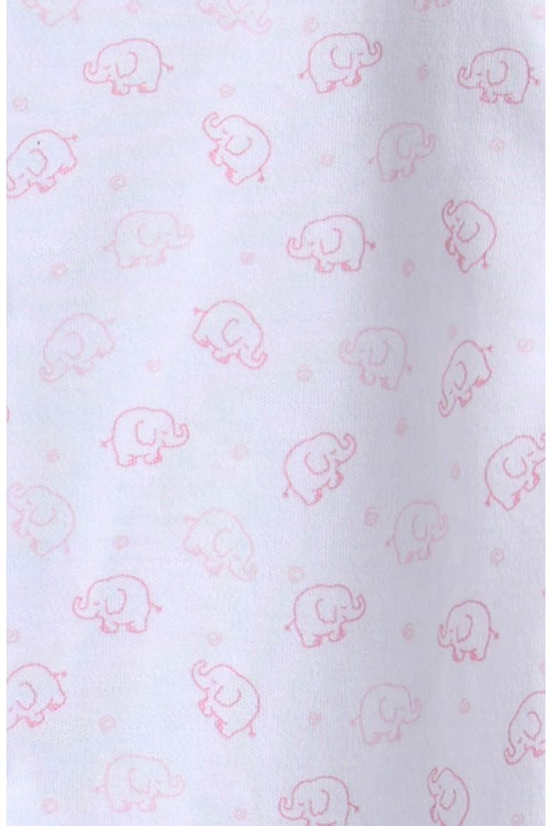Ele-Fun Print Pima Cotton Footie, Alternate, color, PINK
