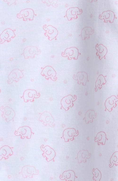 Kissy Kissy Ele-fun Print Pima Cotton Footie In White