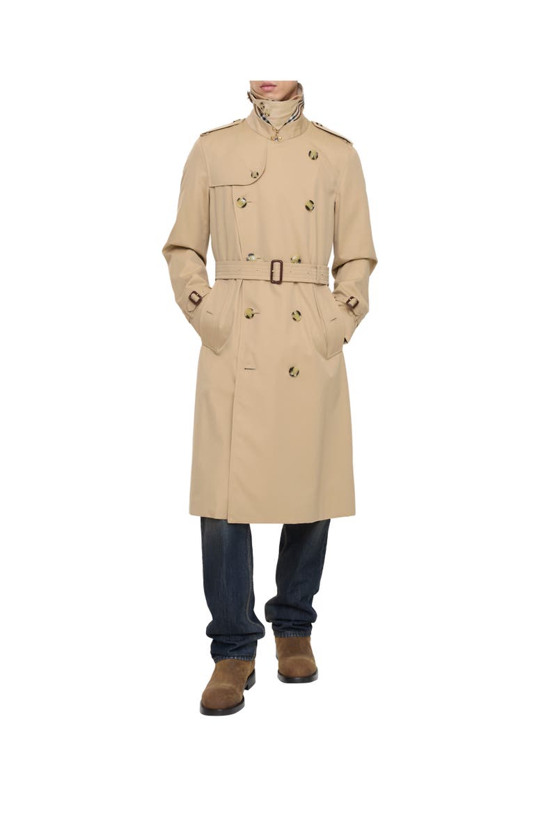 Long Kensington Heritage Trench Coat, Alternate, color, Honey beige