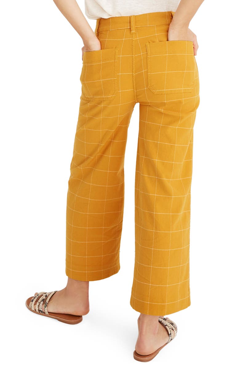 Madewell Emmett Windowpane Crop Wide Leg Pants, Alternate, color,