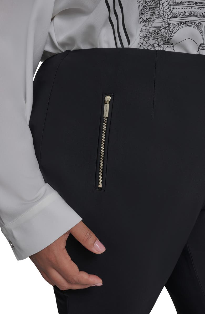 KARL LAGERFELD PARIS Double Zip Pants, Alternate, color, Black