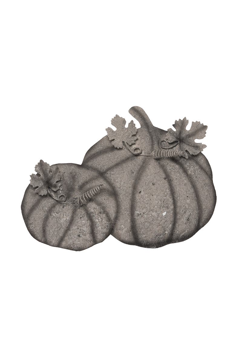 Transpac Metal Gray Harvest Whitewash Pumpkin Decor, Main, color, Grey