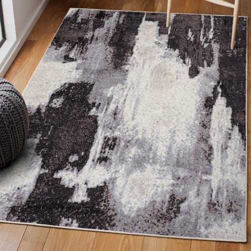 Jonathan Y Zoe Contemporary Bohemian Abstract Marble Area Rug In Charcoal/cream