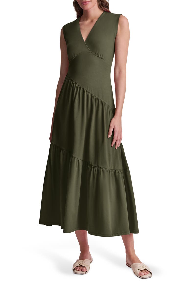 Stretch Cotton Maxi Dress, Alternate, color, FATIGUE