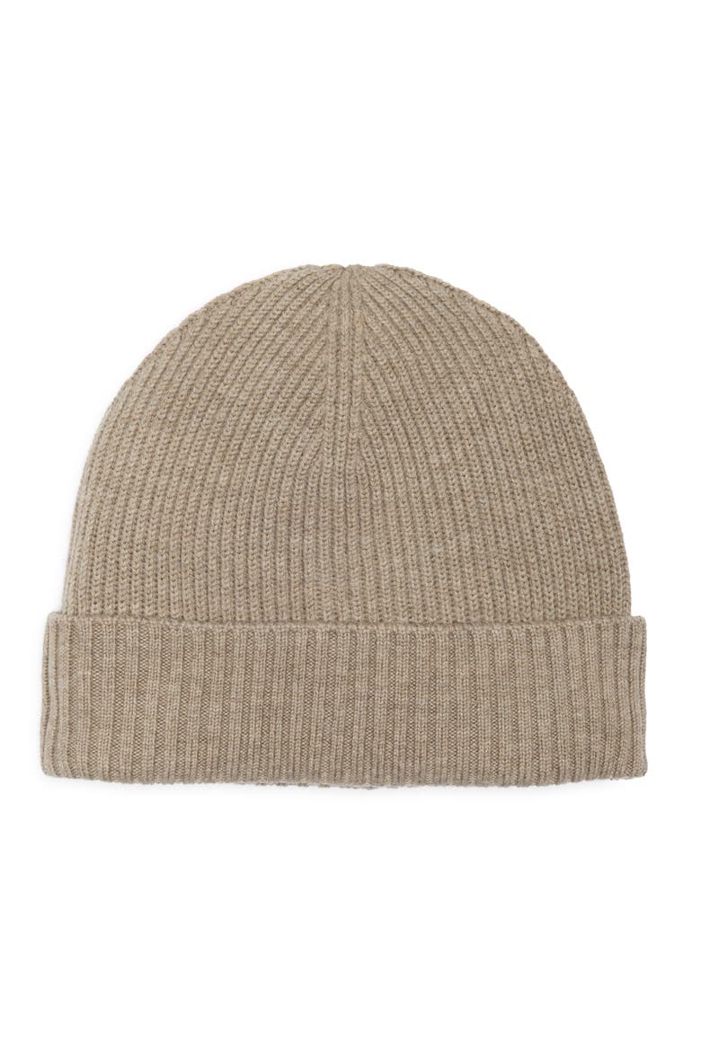 Merino Wool Cuff Beanie, Main, color, CAMEL