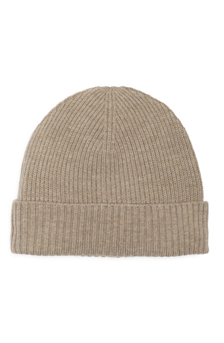 Nordstrom Merino Wool Cuff Beanie, Main, color, Camel