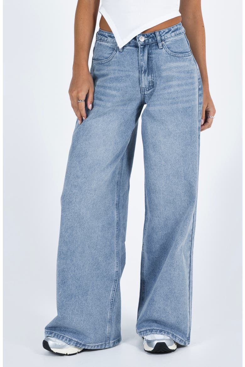 Naylor Mid Rise Wide Leg Jeans, Main, color, BLUE