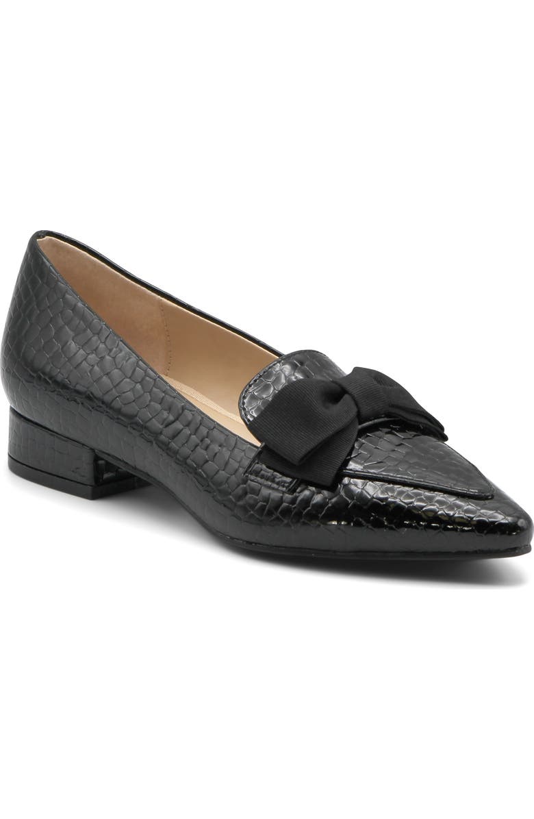 Adrienne Vittadini Pauletta Bow Pump, Main, color, Black Croc Patent