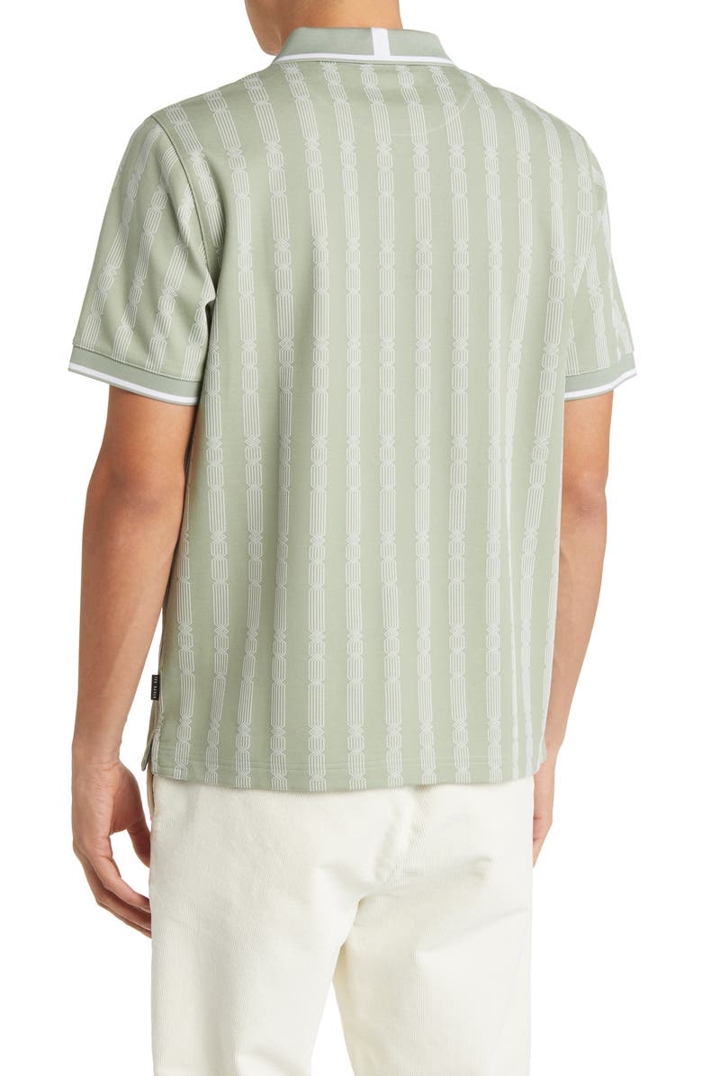 Ted Baker London Icken Regular Fit Cable Stripe Jacquard Zip Polo, Alternate, color, 