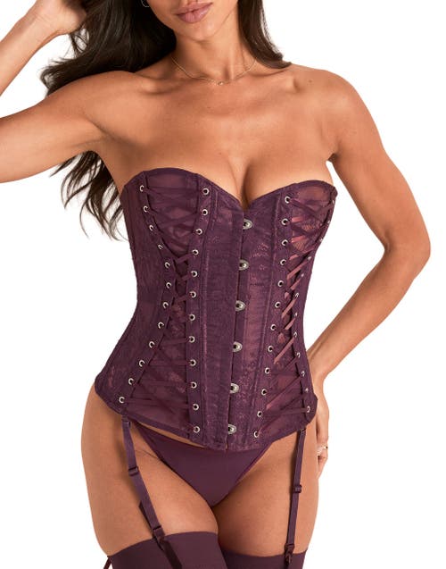 Adore Me Nikita Unlined Boned Corset In Purple