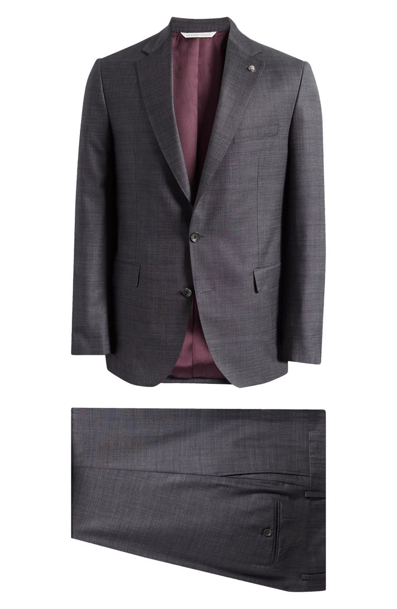 Jack Victor Esprit Grey Mélange Wool Suit, Main, color, Charcoal