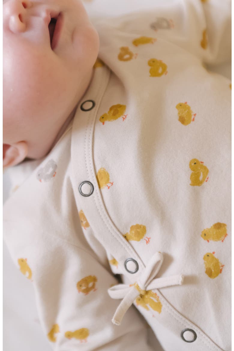 Littles Snap Front Stretch Organic Cotton Romper, Alternate, color, CHEERFUL CHICK