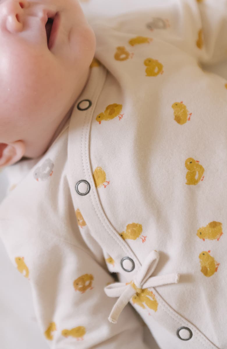 Pehr Littles Snap Front Organic Cotton Romper, Alternate, color, Cheerful Chick