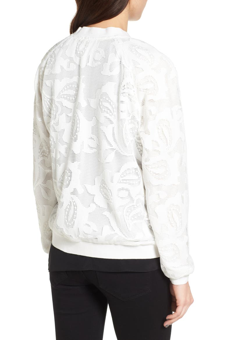 Lace Bomber Jacket, Alternate, color, IVORY