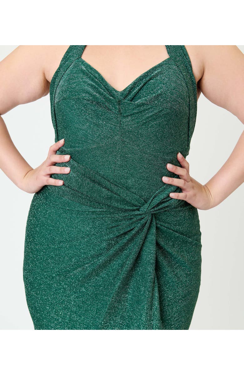 Unique Vintage Plus Size Romper 
Sarong Set, Alternate, color, Green Glitter