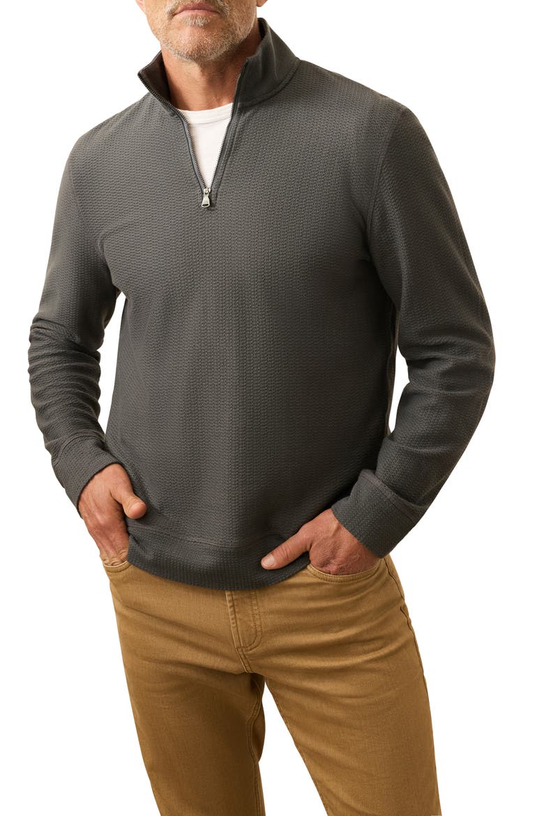 Texture Quarter Zip Pullover, Main, color, MOUNTAIN COAL
