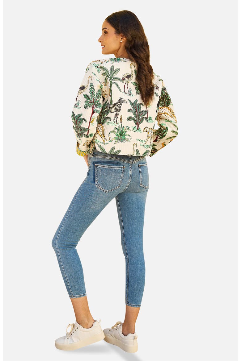 Animal Reversible Cropped Quilted Jacket, Alternate, color, White