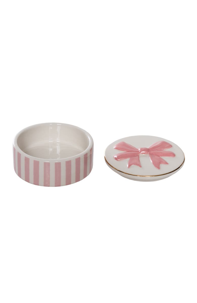 Totalee Gift Bow Ring Dish with Lid Ceramic Pinki, Alternate, color, Pink