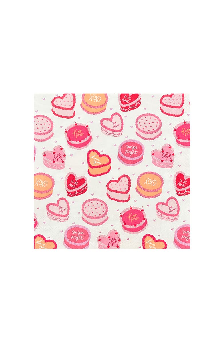 Jollity & Co. Valentine's Day Cake Print Large Napkins, Main, color, Assorted Pre-Pack