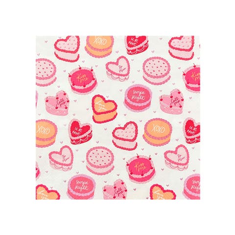 Valentine's Day Cake Print Large Napkins