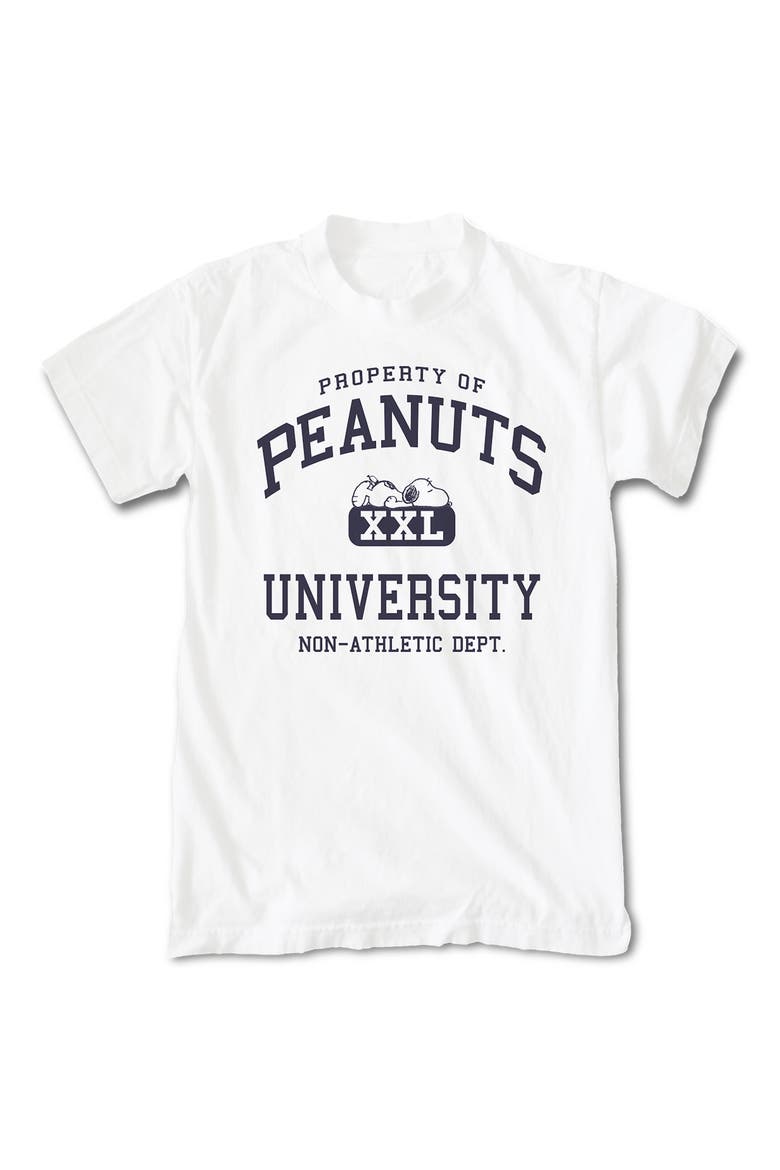 Peanuts University Graphic T-Shirt, Main, color, WHITE
