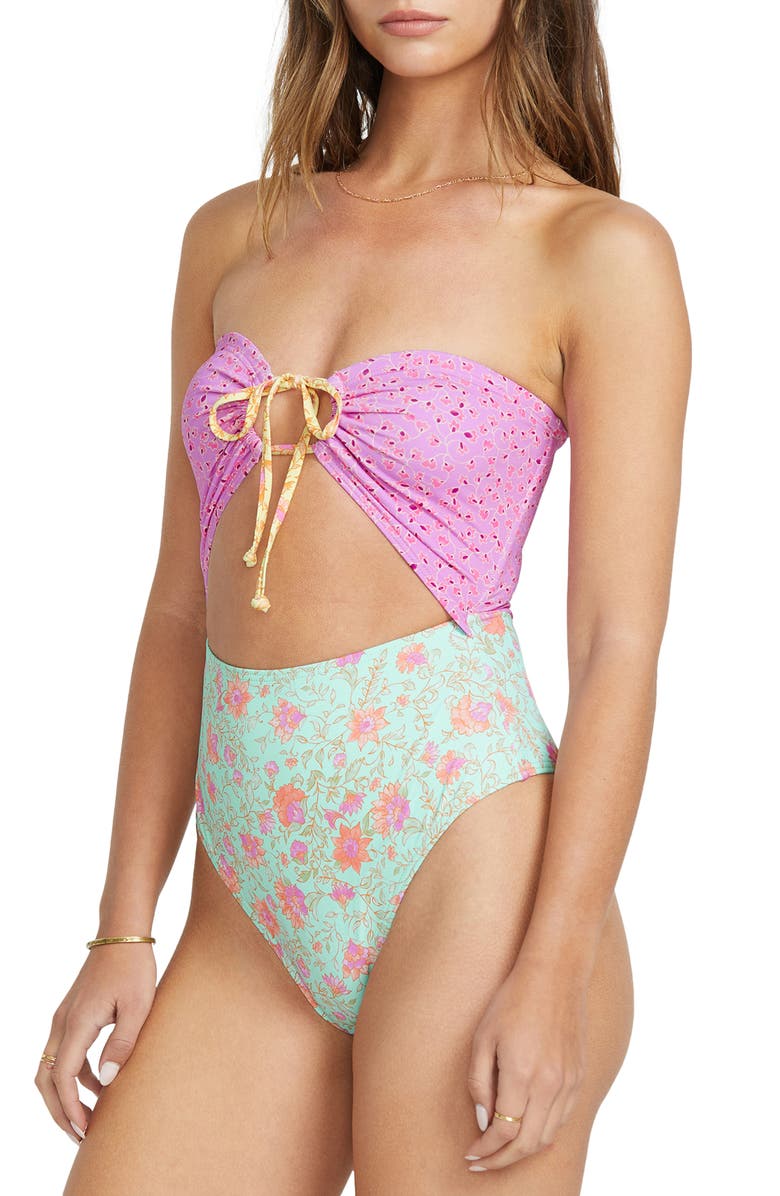 Billabong Folk Story Andrew One-Piece Swimsuit, Alternate, color, Pink Multi