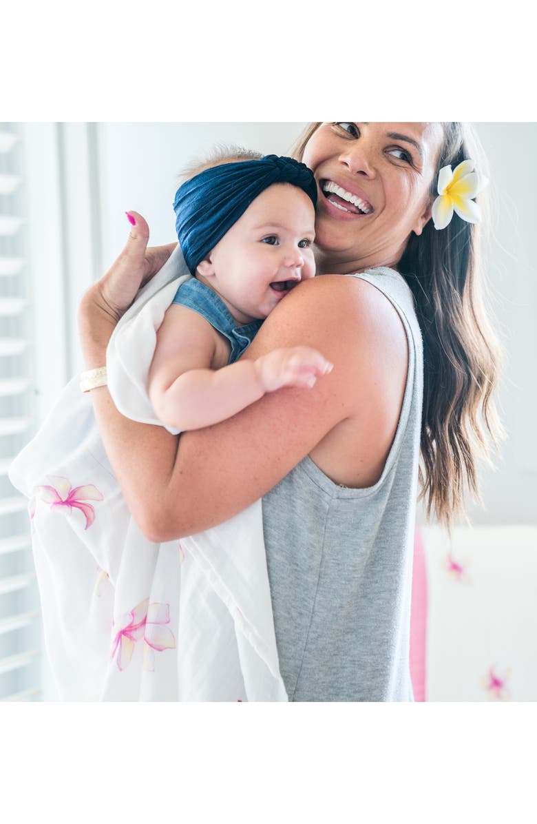 Coco Moon Plumeria Swaddle Blanket, Alternate, color, Plumeria