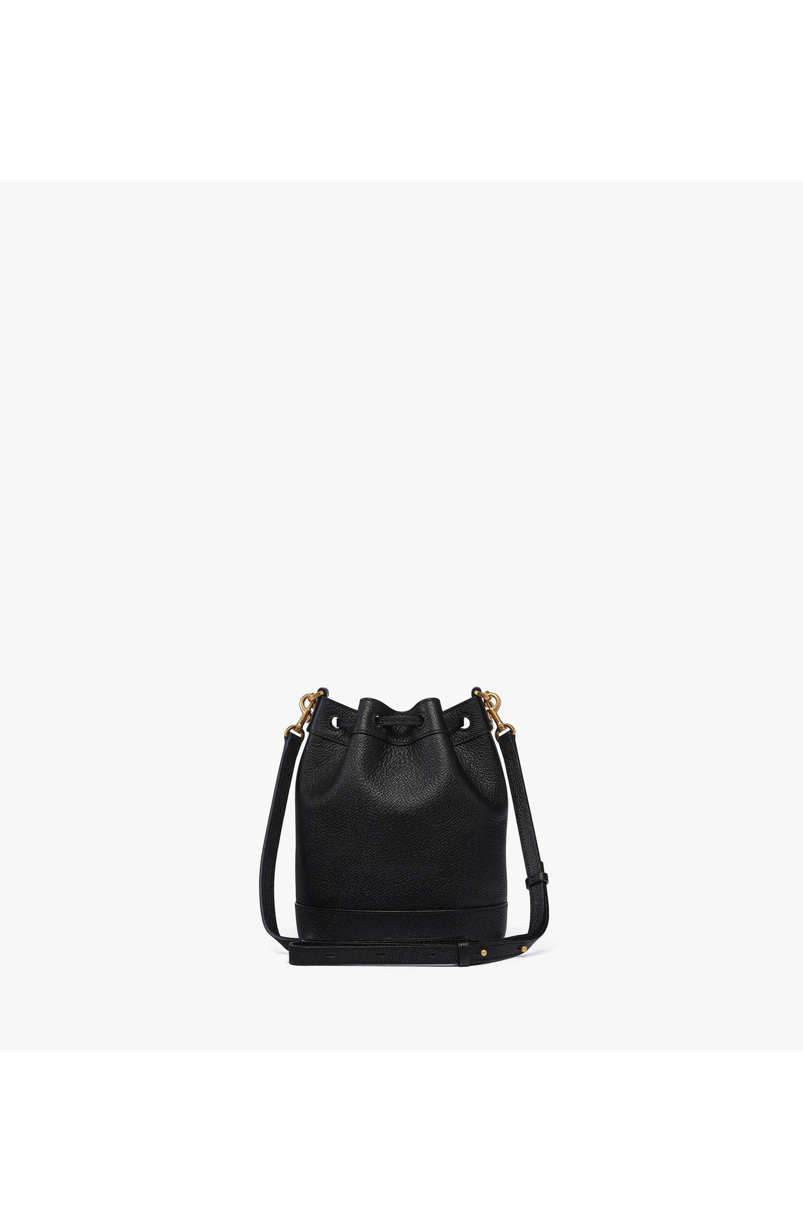 Mini Pina Drawstring Bag in Studded Calfskin, Alternate, color, Black