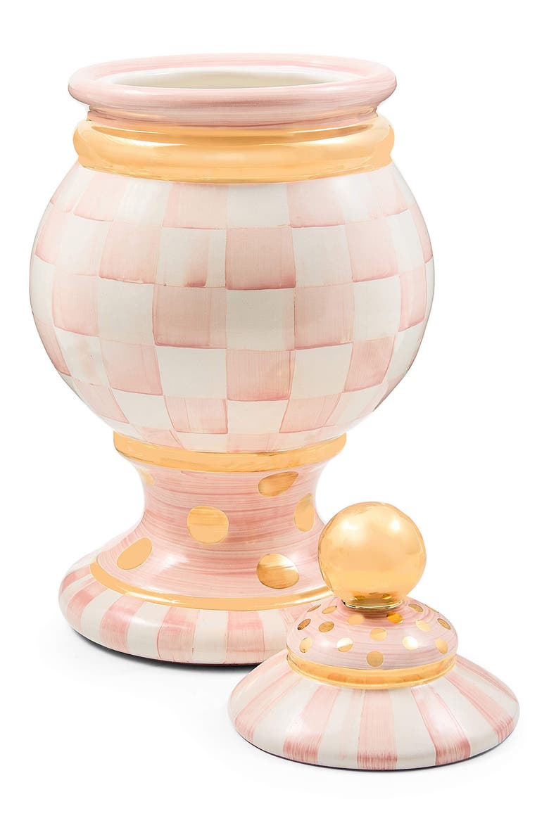Rosy Check Ceramic Globe Canister, Alternate, color, ROSY