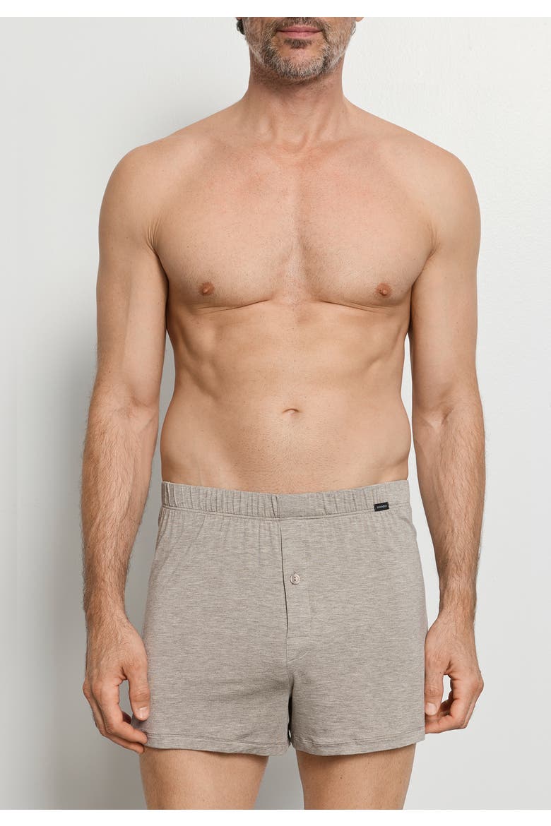 Casuals Single Jersey Boxers With Button Fly, Alternate, color, Hazelnut Melange