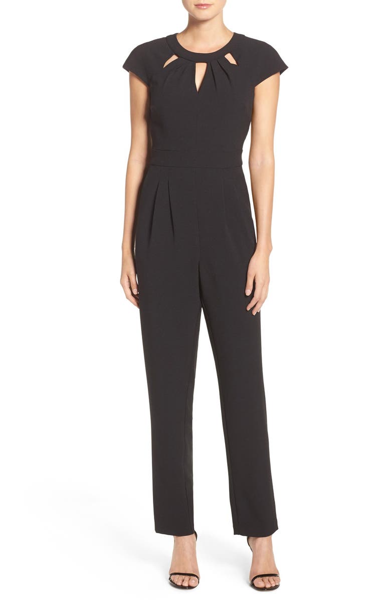 Eliza J Cutout Crepe Jumpsuit, Main, color, 
