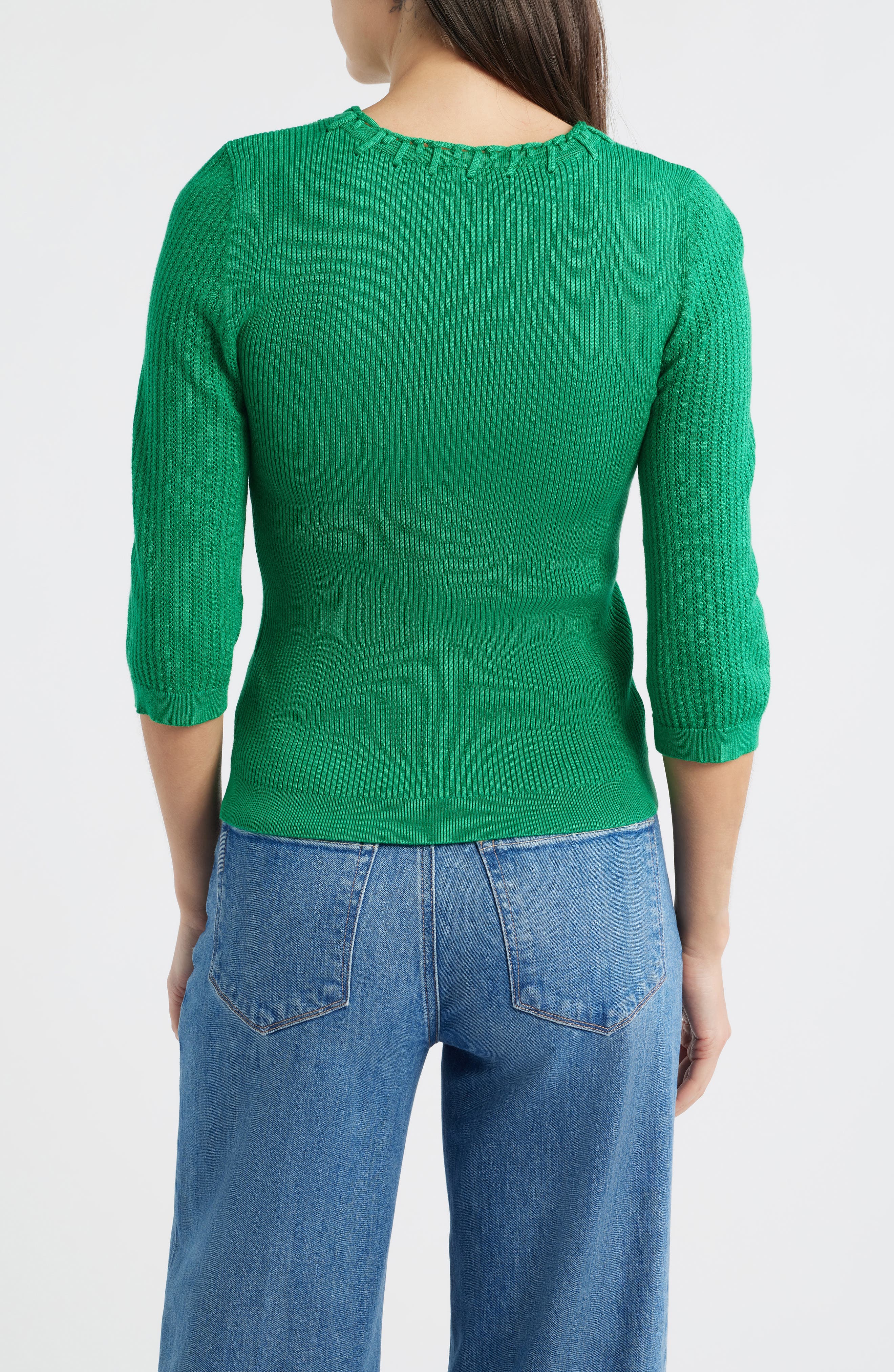 Elbow Sleeve Rib Sweater - image 4