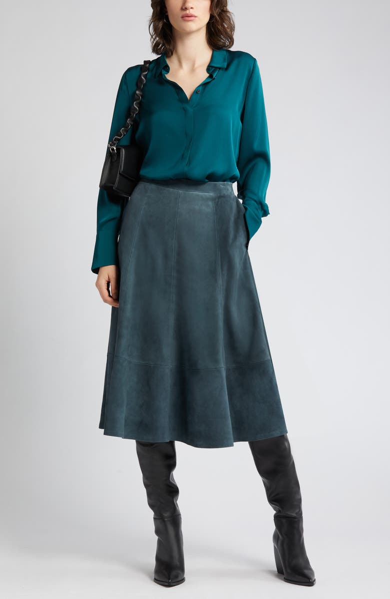 KOBI HALPERIN Amanda Suede Skirt, Main, color, 