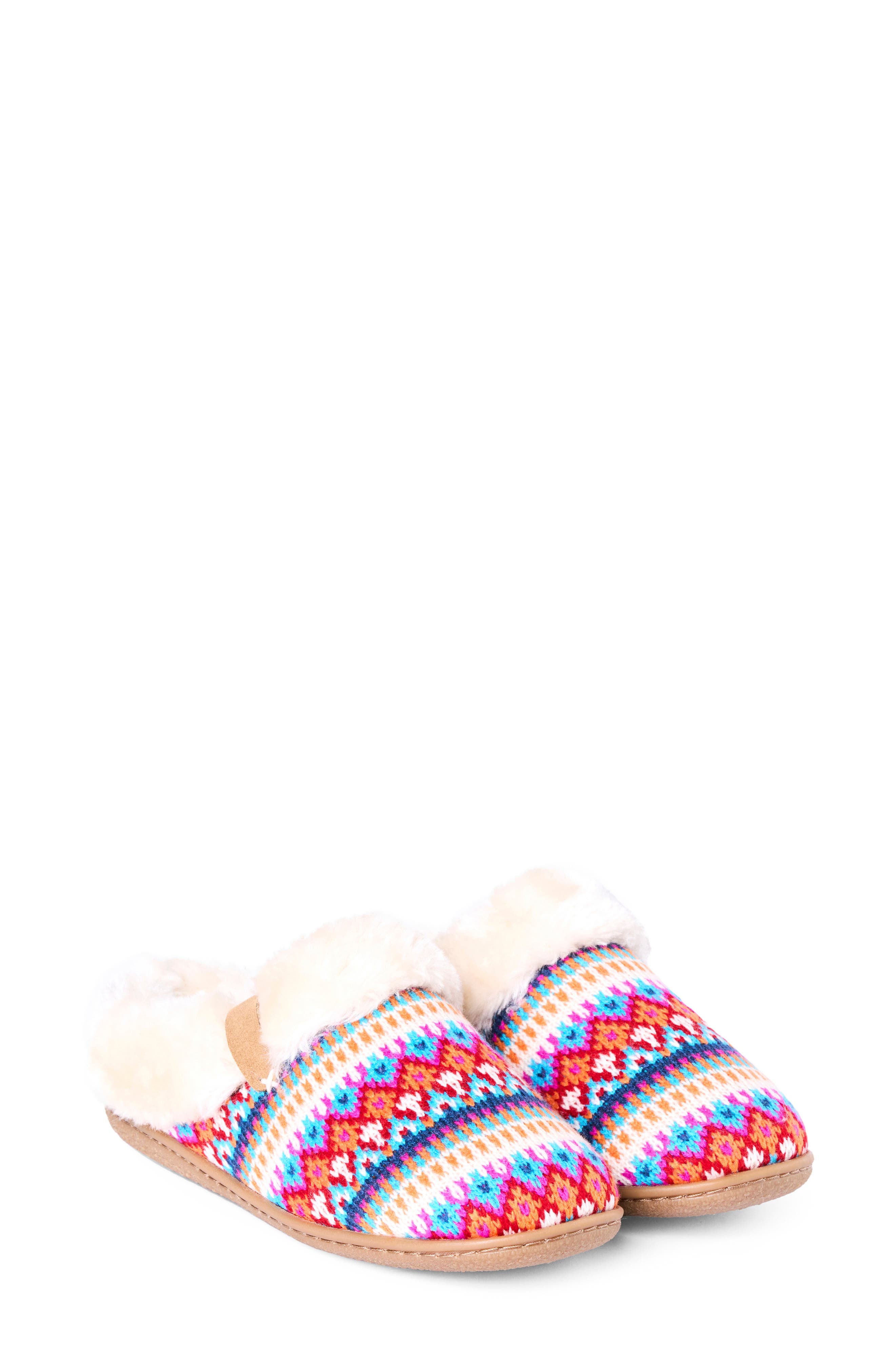 Camp Collar Scuff Slipper, Alternate, color, FUN FAIRISLE