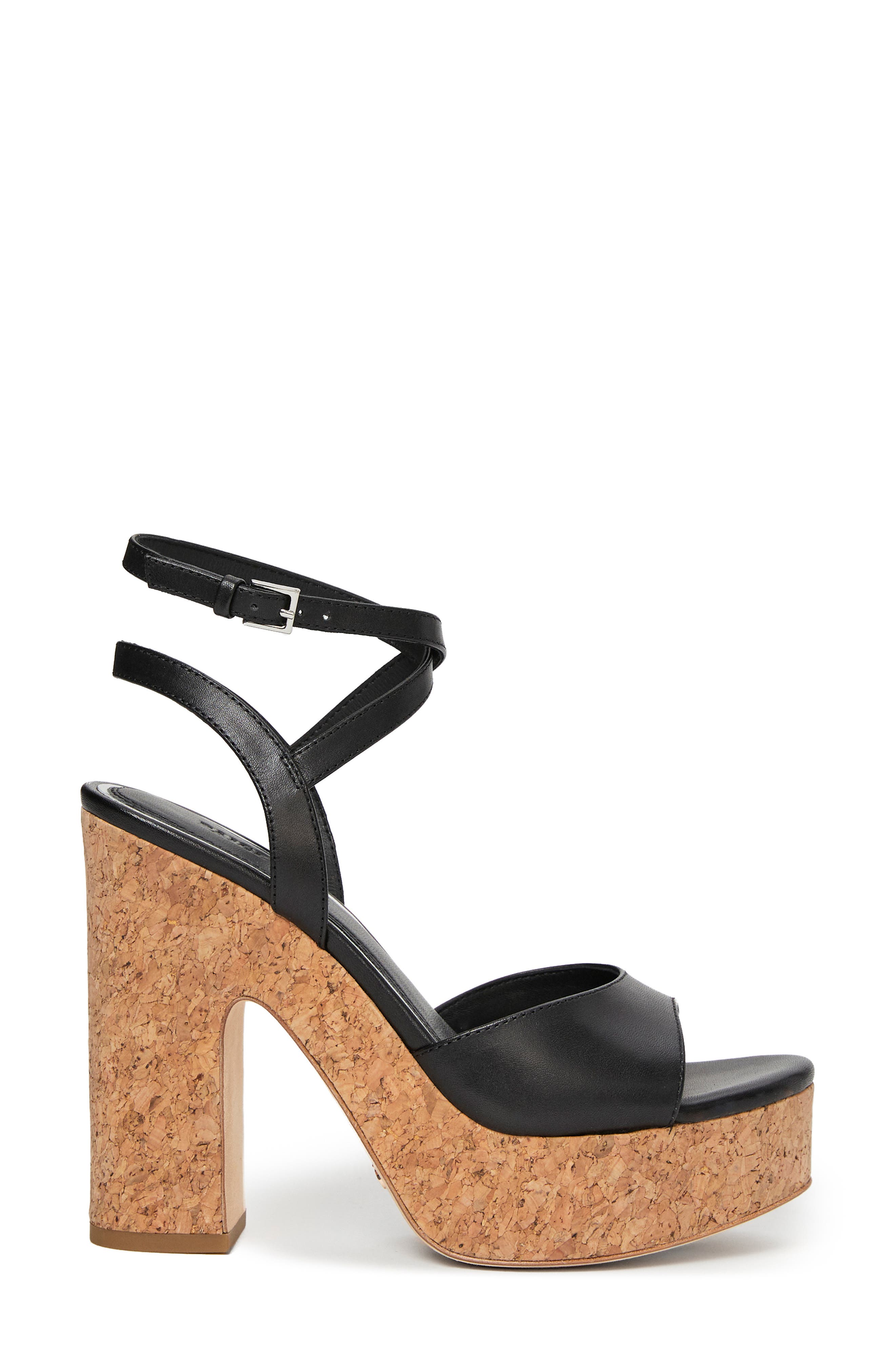 PAIGE Caprice Ankle Strap Platform Sandal, Alternate, color, Black