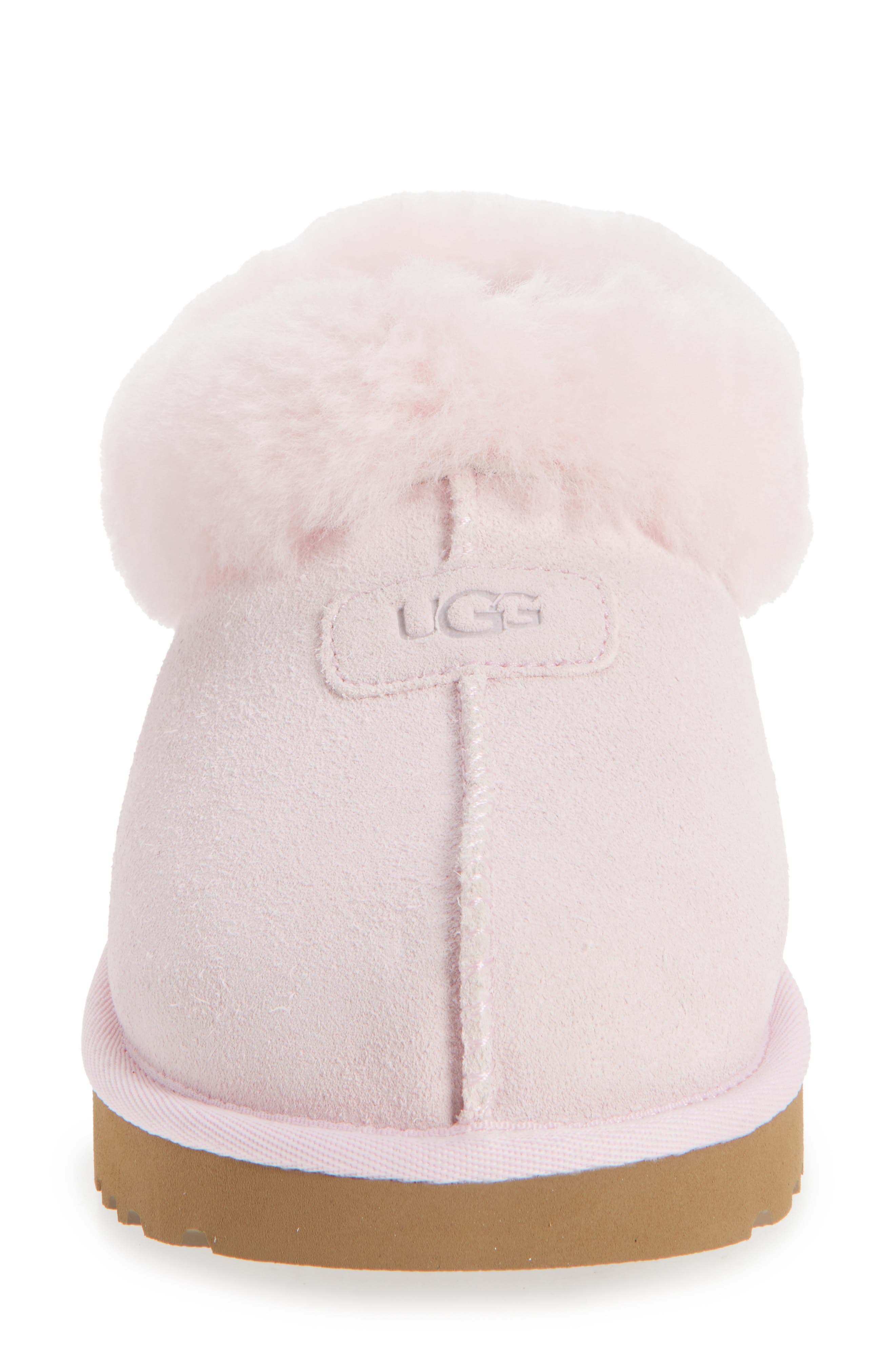 Tazzette Genuine Shearling Collar Slipper, Alternate, color, RIBBON CANDY