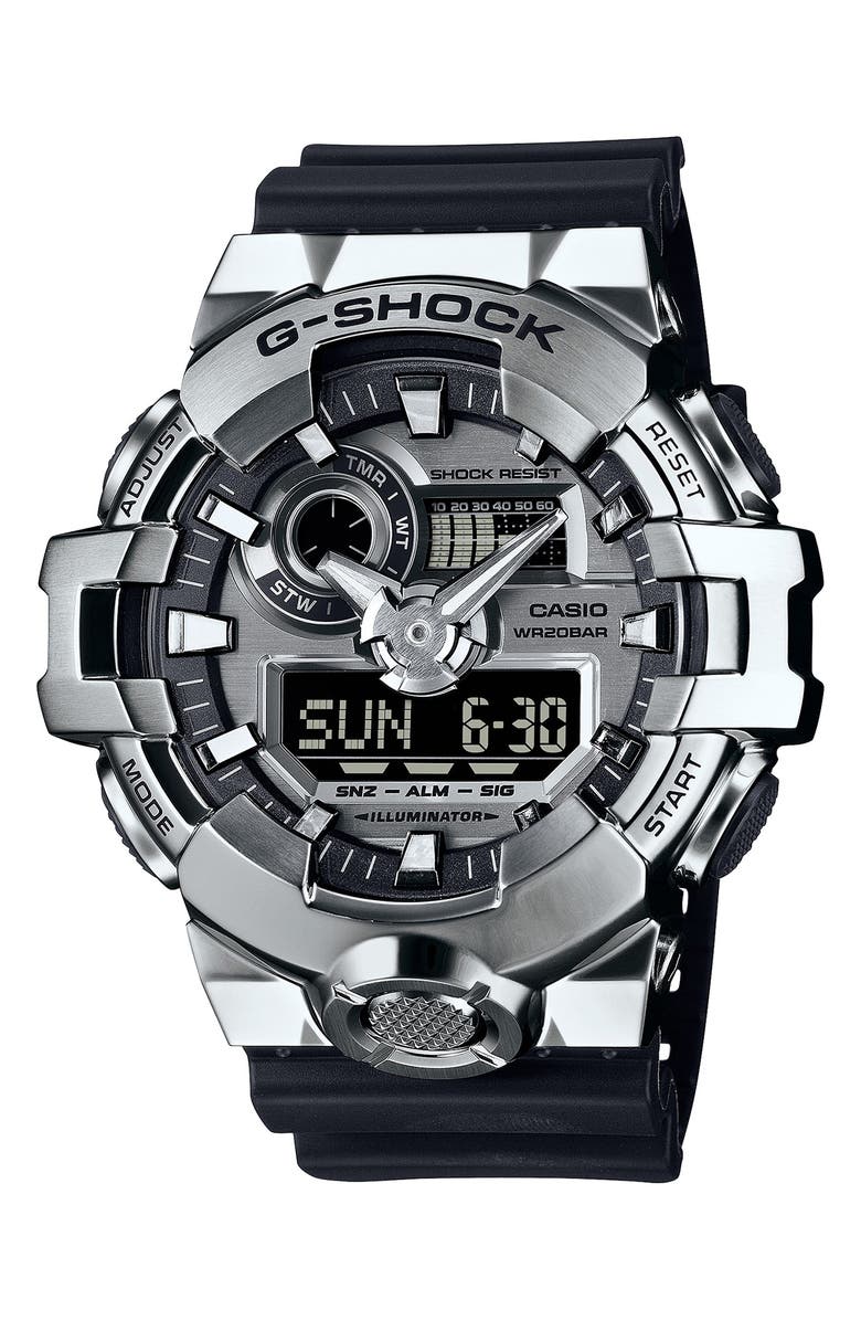 G-SHOCK GM700-1A Ana-Digi Bracelet Watch, 53.4mm, Main, color, Silver