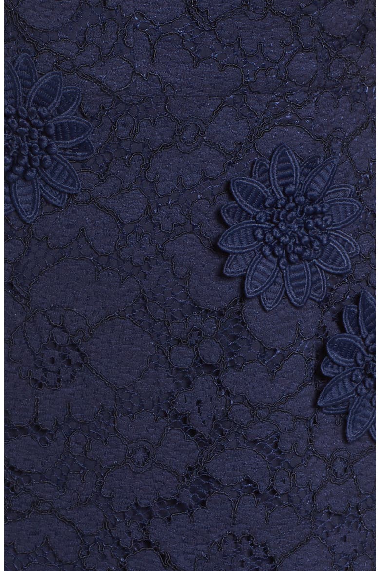 Appliqué Lace Sheath Dress, Alternate, color, NAVY