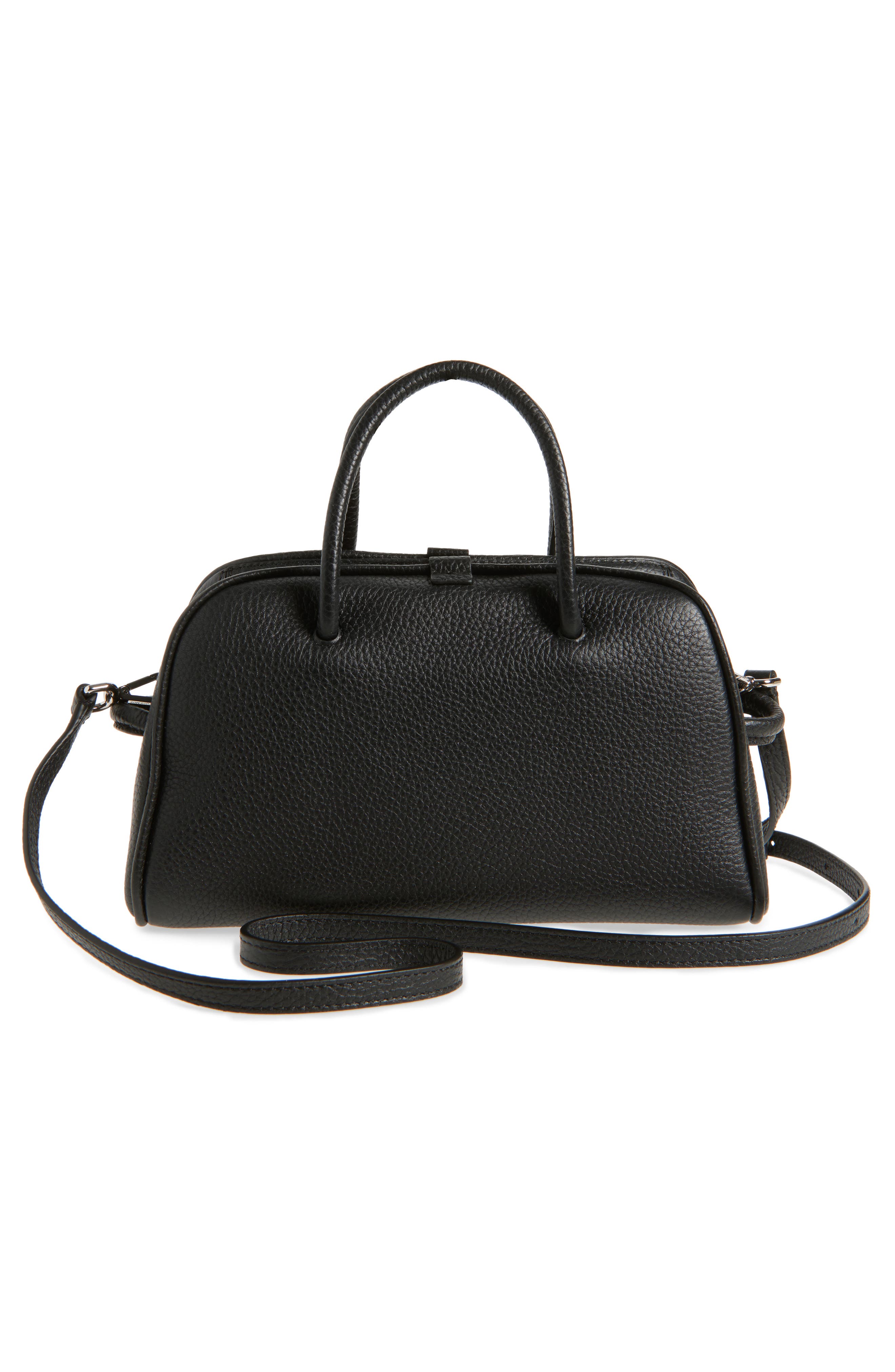 Jacquemus Le Petite Turismo Leather Crossbody Bowling Bag, Alternate, color, Black