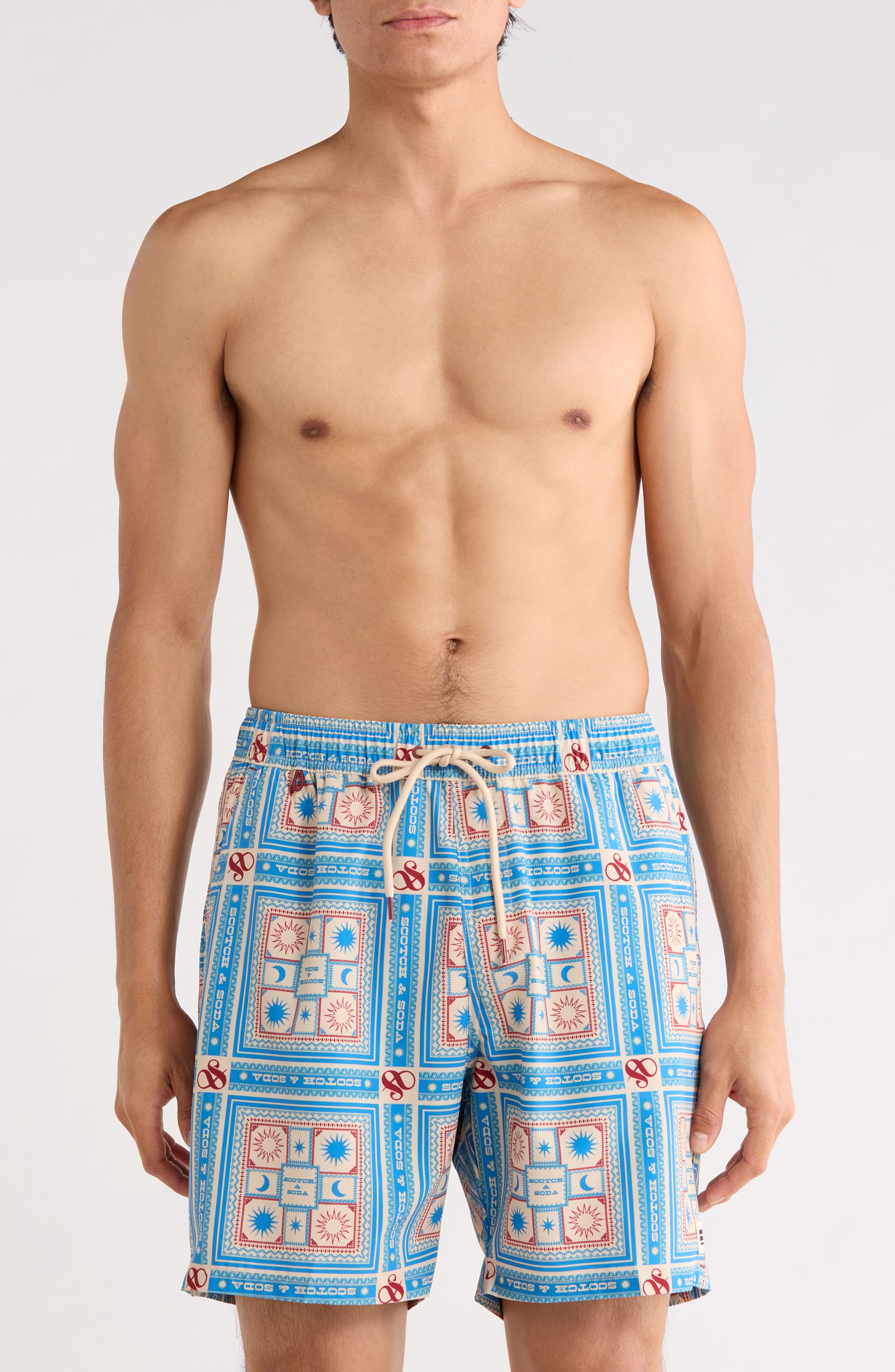 Scotch & Soda New West Bandana Print Swim Trunks