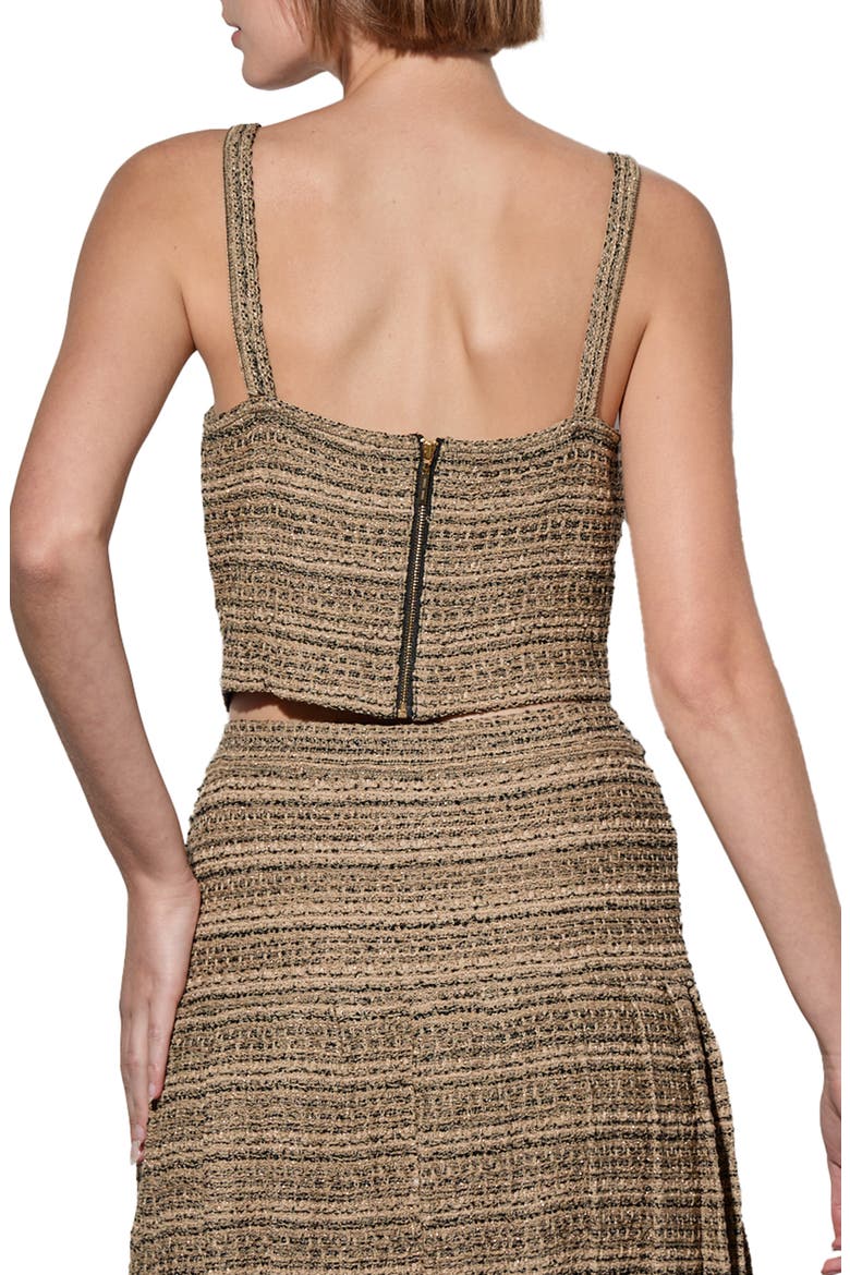 Metallic Tweed Crop Top, Alternate, color, GOLD/BLACK
