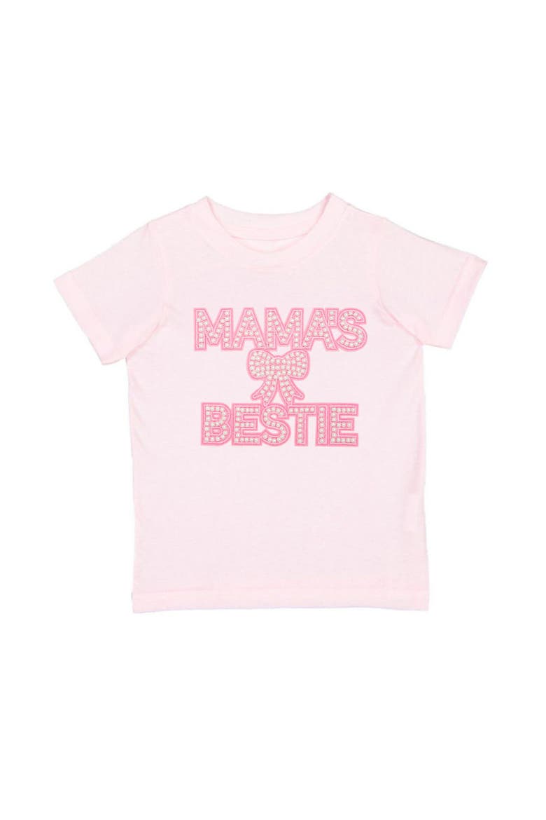 Mama's Bestie Pearl Patch Short Sleeve T-Shirt, Main, color, Ballet Pink