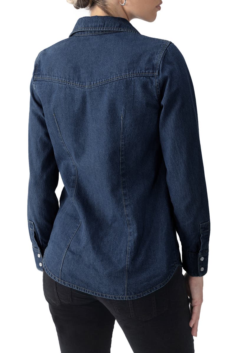 Sanctuary The Western Denim Shirt, Alternate, color, Blue Slate