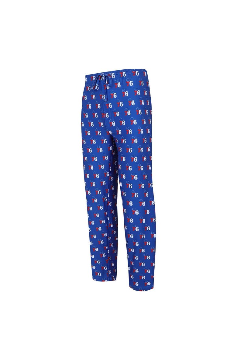 Men's Concepts Sport Royal Philadelphia 76ers Gauge Allover Print Pants, Alternate, color, Royal