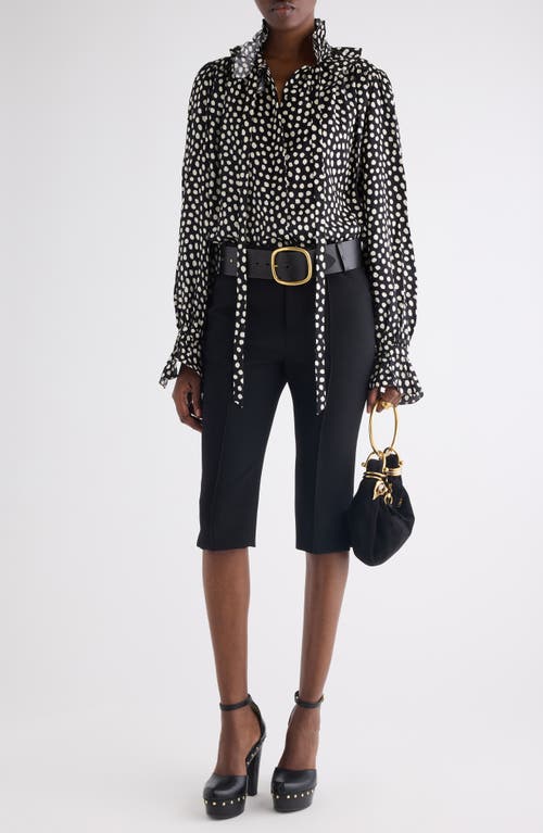 Chloé Polka Dot Jacquard Organic Silk Crêpe De Chine Shirt In White