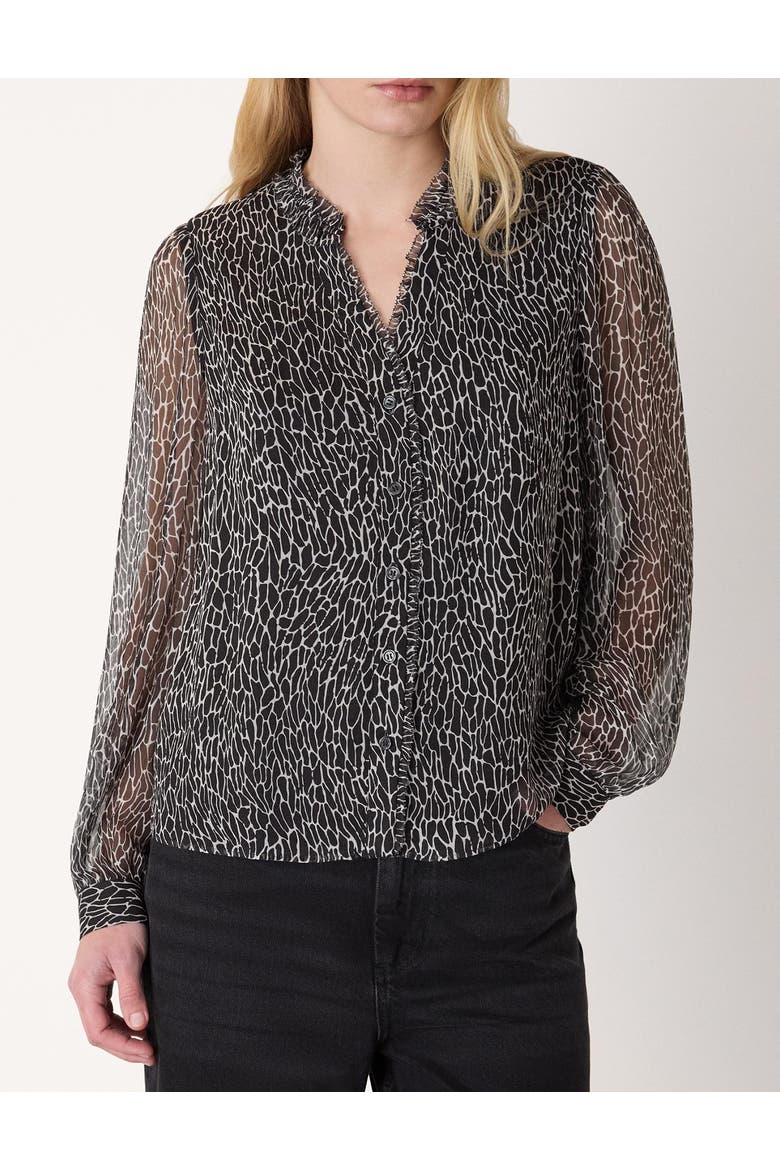 Dragonfly Print Blouse, Alternate, color, Black/White
