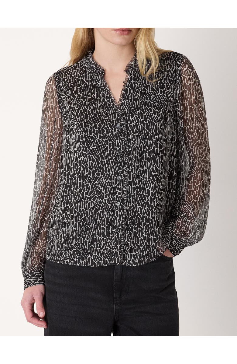 Whistles Dragonfly Print Blouse, Alternate, color, Black/White