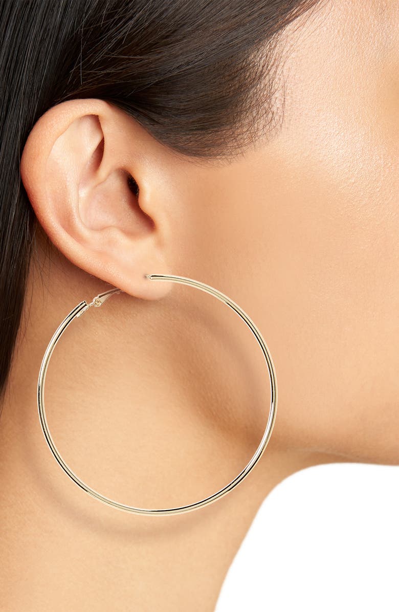 Panacea Gold Hoop Earrings, Alternate, color, Gold